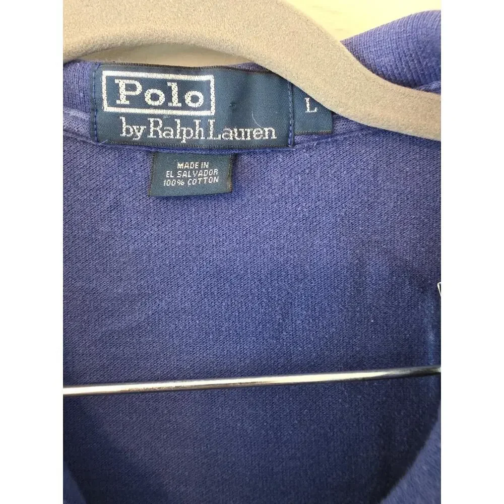 Polo Ralph Lauren Blue Classic Polo Shirt Size Large Cotton Preppy